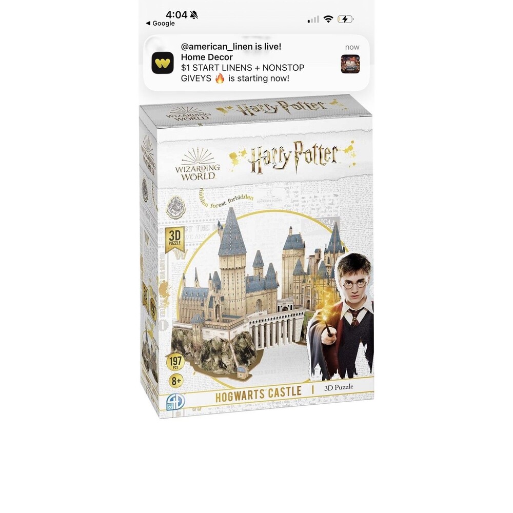 Harry Potter Hogwarts Castle 3D Puzzle - 197 Pieces - 4D Cityscape - Age 12+